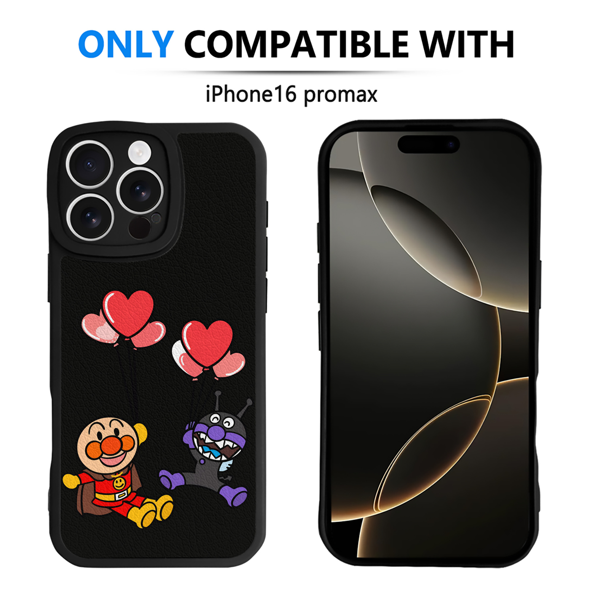 （画像用） アンパンマン Anpanman 【iPhone 16シリーズ対応】シリコンスマホケース（レザー調） 材質：シリコン